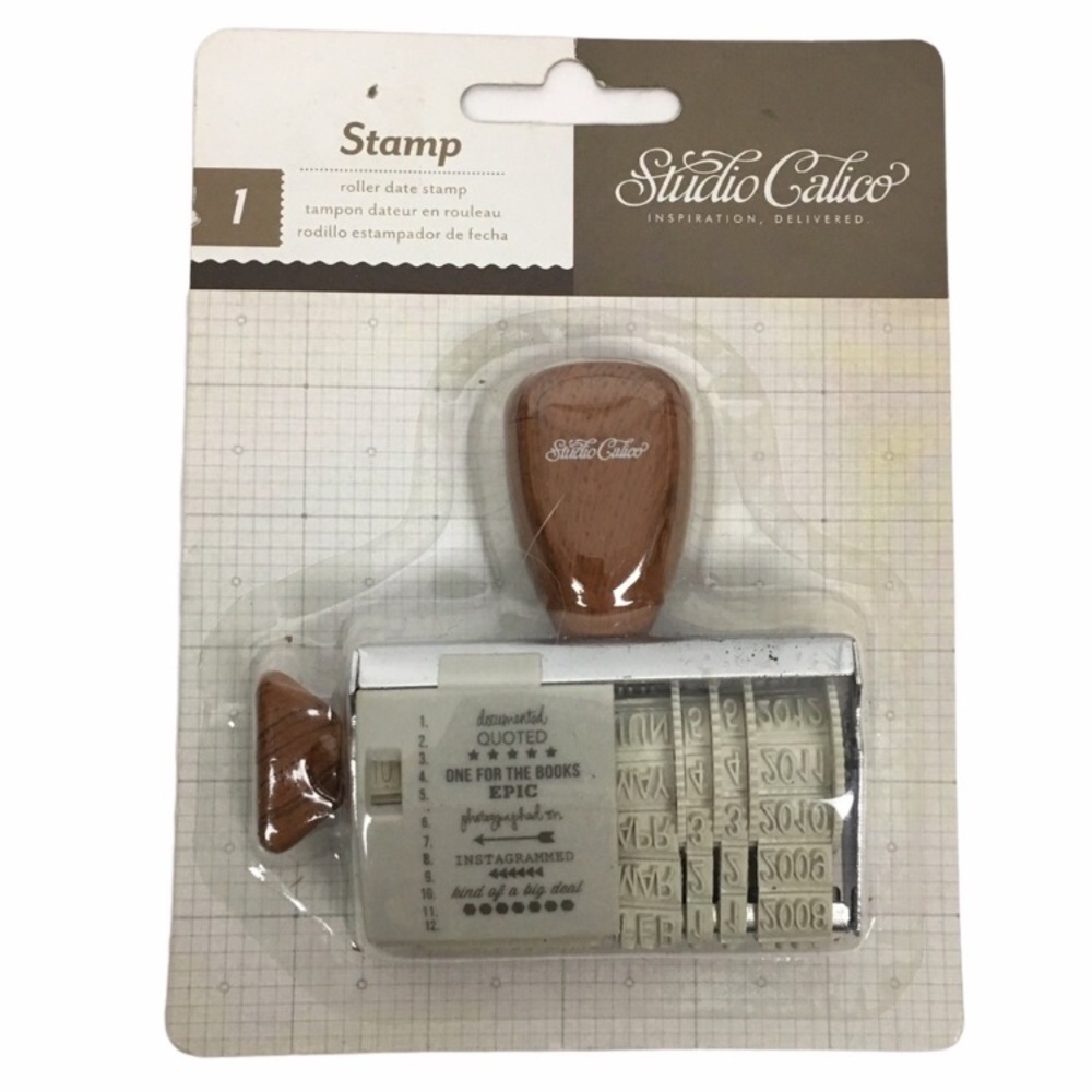 STUDIO CALICO Roller Date Stamp Phrases Scrapbooking Crafter Planner Accessories